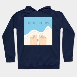 Inspirational drawing of feet against the sea Hoodie